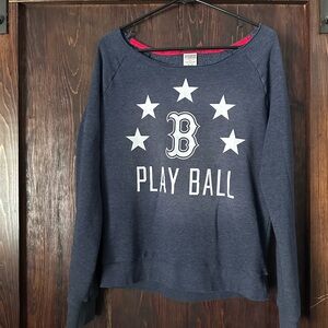 PINK Victoria's Secret Blue 'Play Ball' Sweatshirt Boston Redsox
